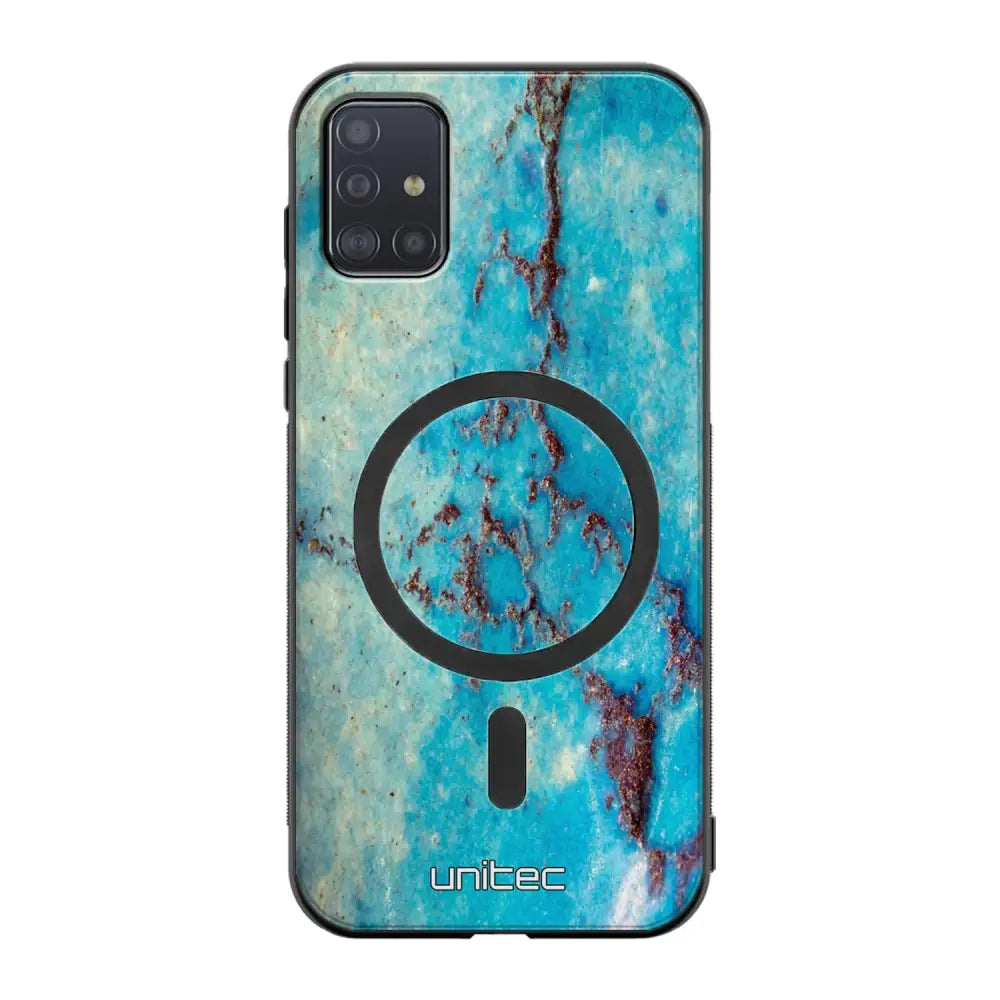 Samsung Galaxy A51 4G marmori suojakuoret - Turquoise Marble