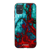 Samsung Galaxy A51 5G marmori suojakuoret - Blue Red Marble - Ei