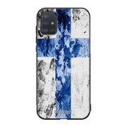Samsung Galaxy A51 5G suojakuoret - Painted Finnish Flag - Ei