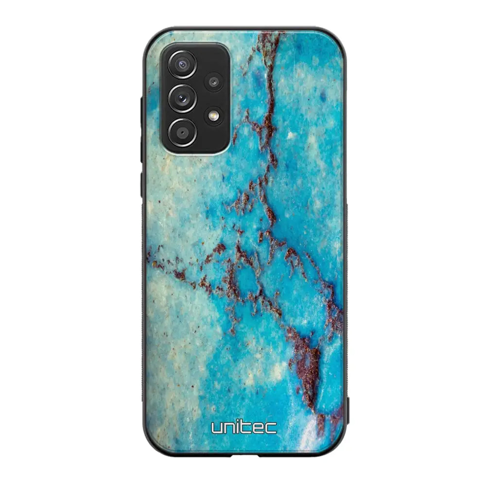 Samsung Galaxy A52 4G marmori suojakuoret - Turquoise Marble - Ei