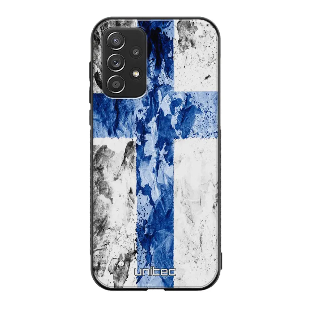 Samsung Galaxy A52 4G suojakuoret - Painted Finnish Flag - Ei