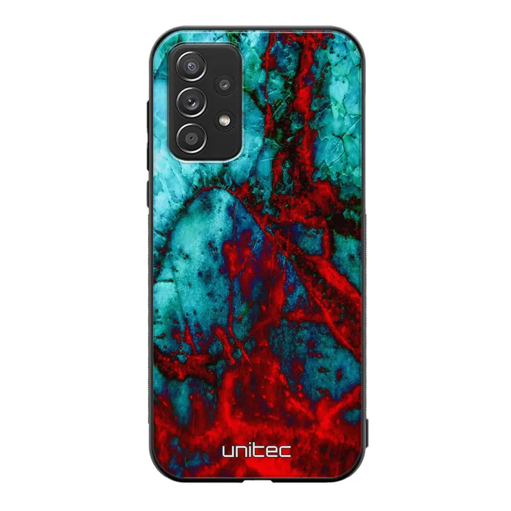 Samsung Galaxy A52s marmori suojakuoret - Blue Red Marble - Ei