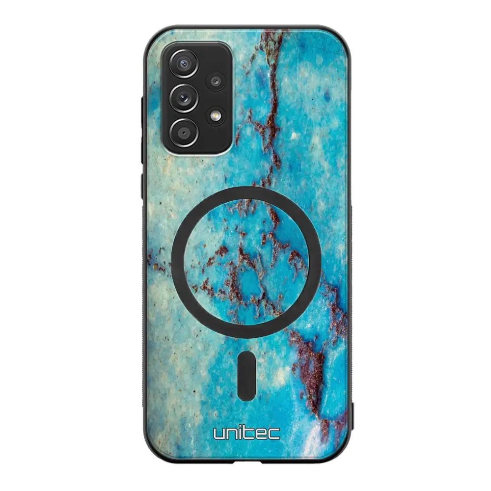 Samsung Galaxy A52s marmori suojakuoret - Turquoise Marble