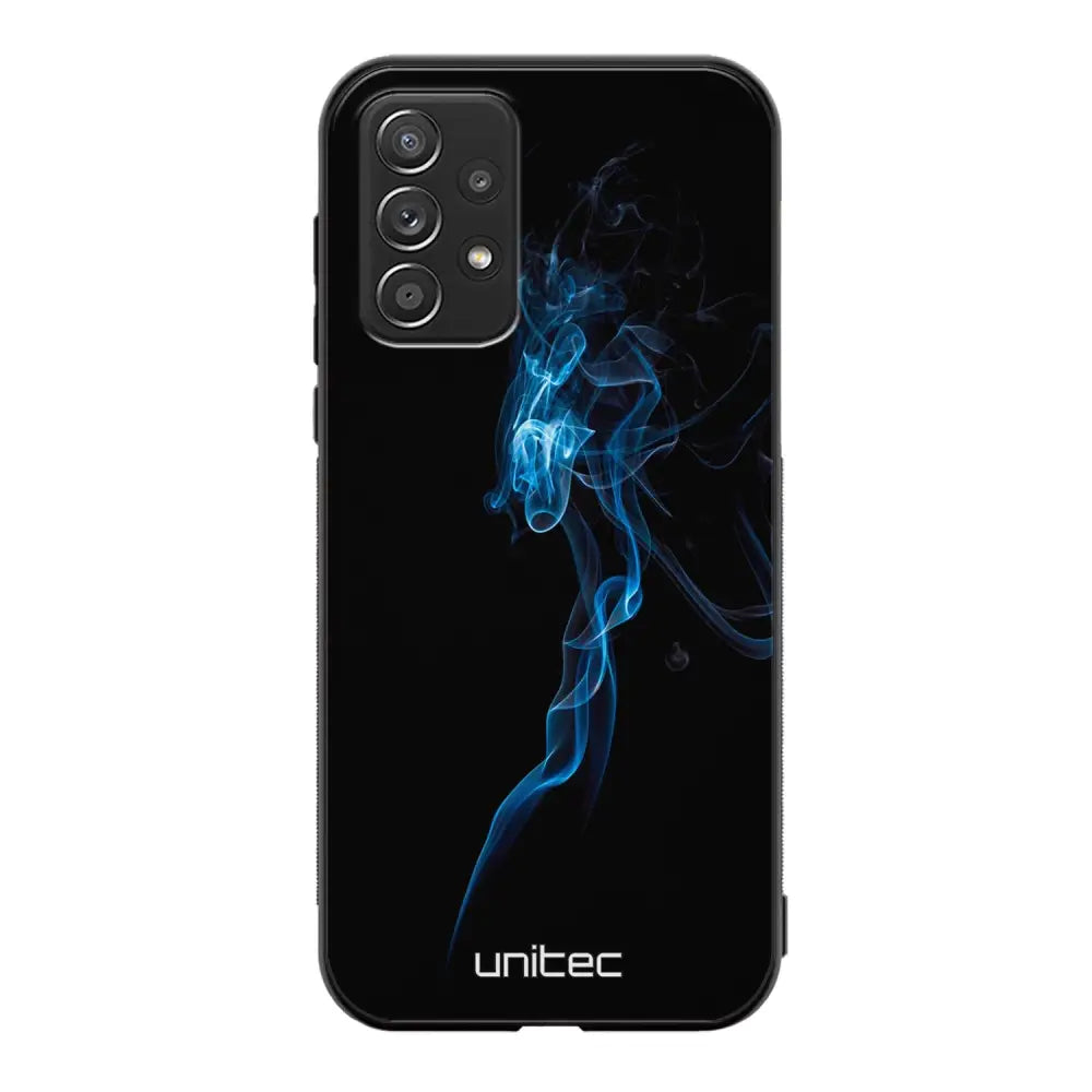 Samsung Galaxy A52s suojakuoret - Blue Smoke On Black - Ei