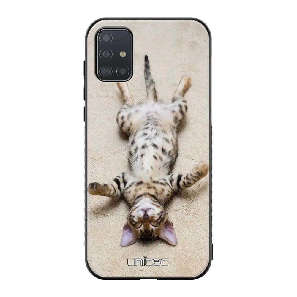 Samsung Galaxy A71 kissa suojakuoret - Relaxing Cat - Ei