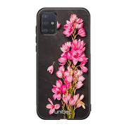 Samsung Galaxy A71 kukka suojakuoret - Pink Flowers - Ei