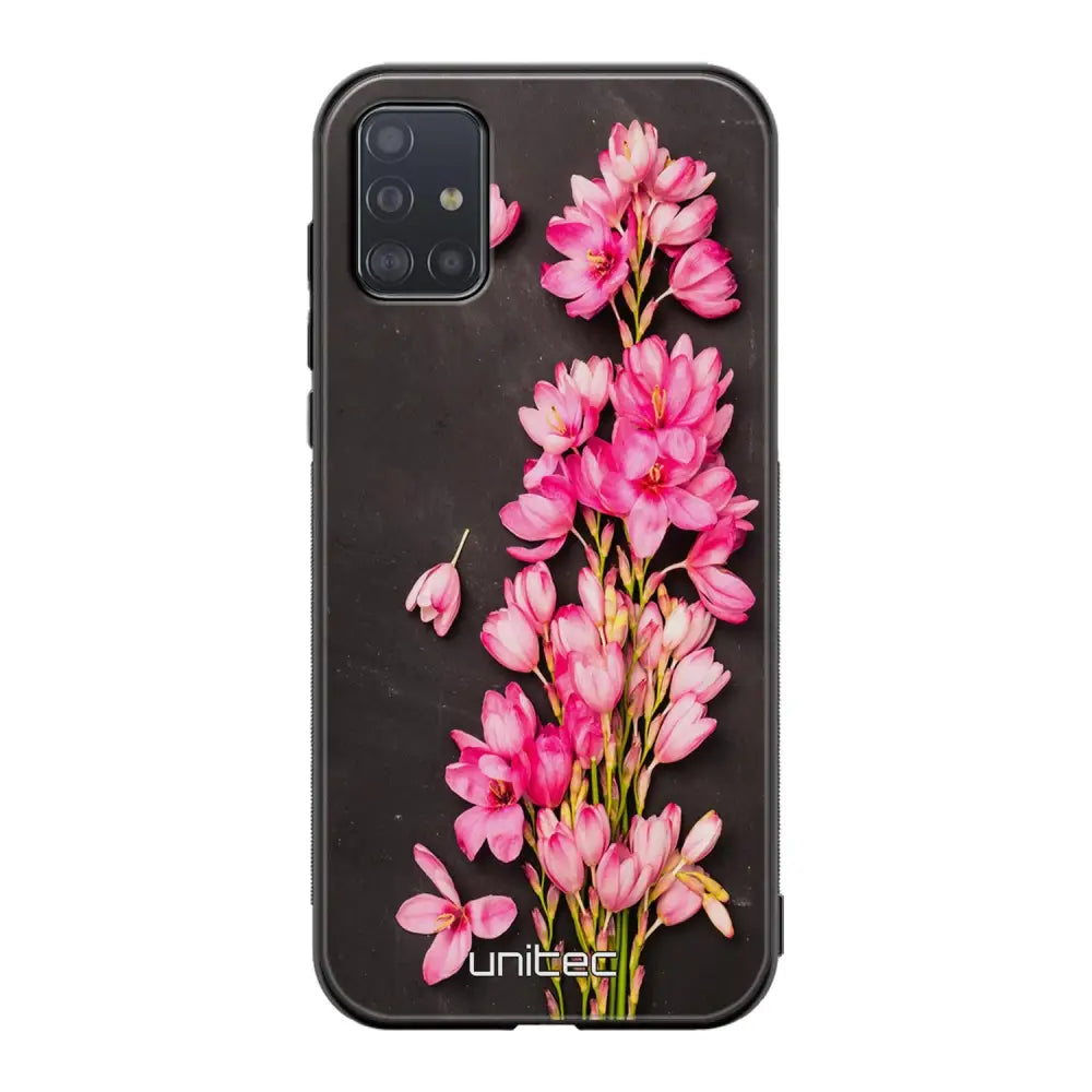 Samsung Galaxy A71 kukka suojakuoret - Pink Flowers - Ei