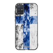 Samsung Galaxy A71 suojakuoret - Painted Finnish Flag - Ei