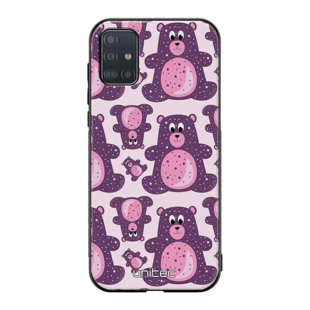 Samsung Galaxy A71 suojakuoret - Purple Teddy Bear - Ei