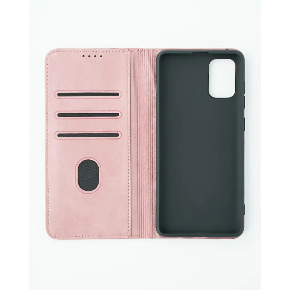 Samsung Galaxy A71 Unitec Lompakko Suojakotelo Ruusukulta
