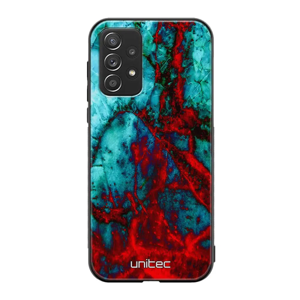 Samsung Galaxy A72 marmori suojakuoret - Blue Red Marble - Ei