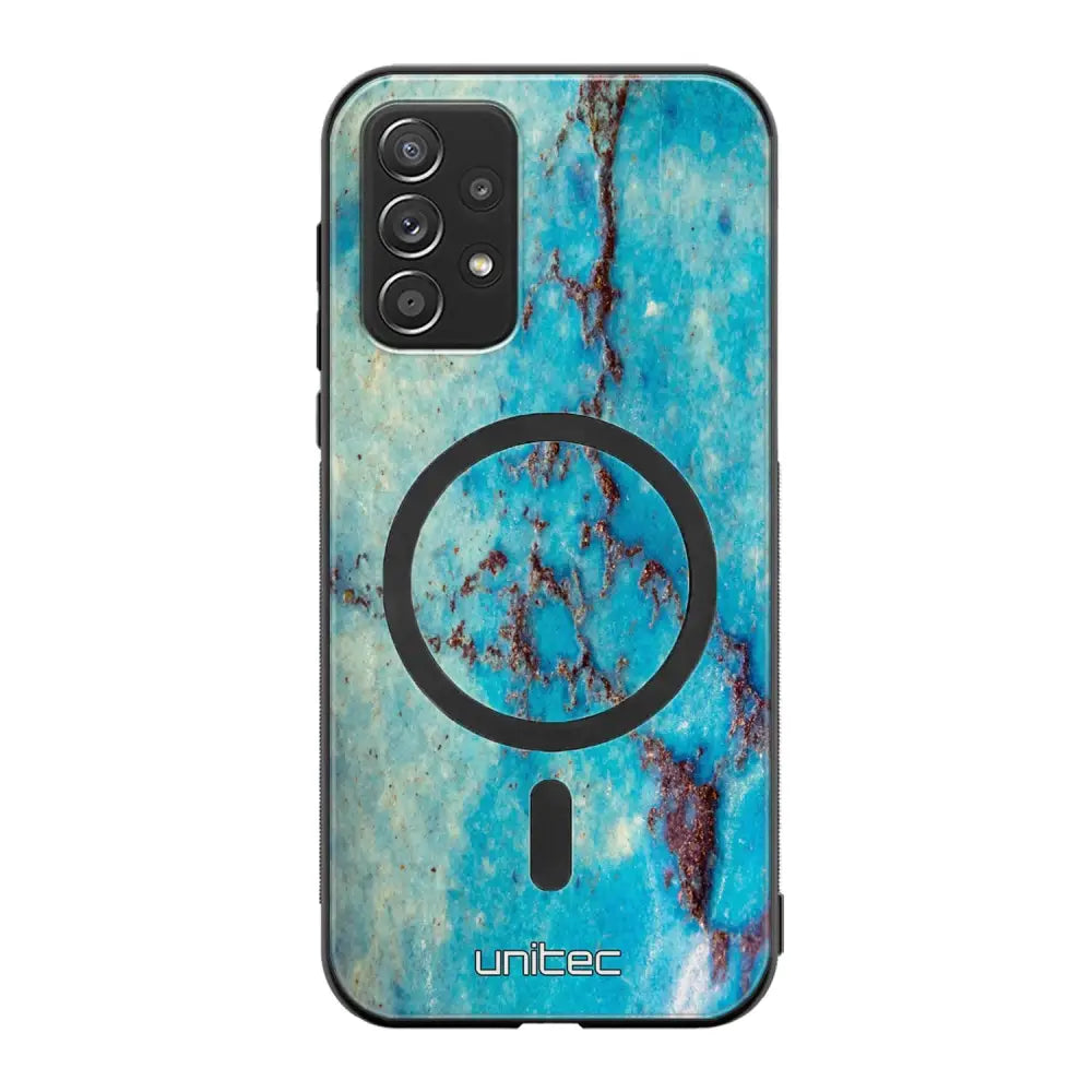 Samsung Galaxy A72 marmori suojakuoret - Turquoise Marble