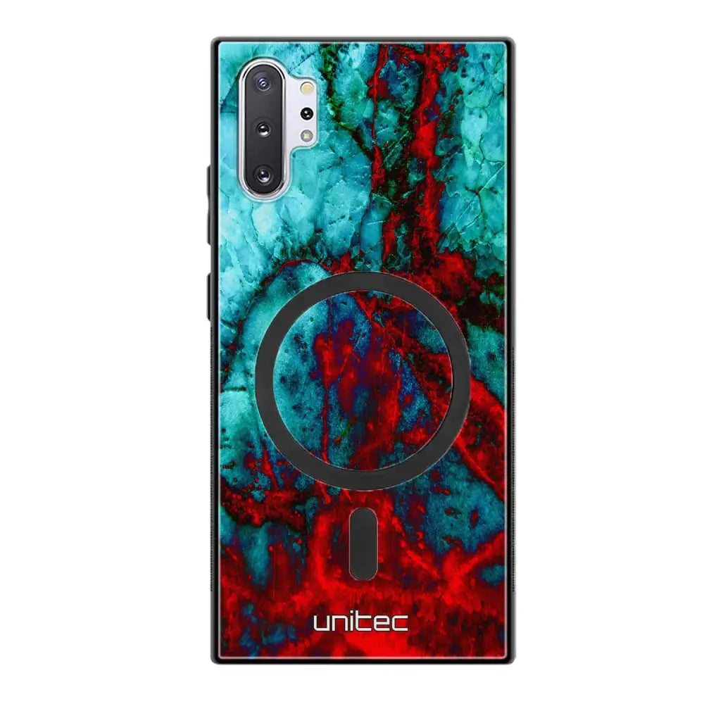 Samsung Galaxy Note 10 Plus marmori suojakuoret - Blue Red Marble