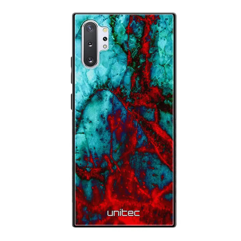 Samsung Galaxy Note 10 Plus marmori suojakuoret - Blue Red Marble - Ei