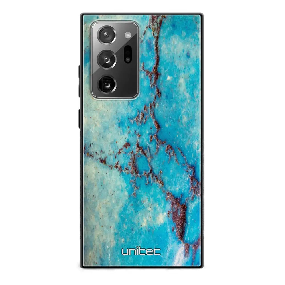 Samsung Galaxy Note 20 Ultra marmori suojakuoret - Turquoise Marble - Ei