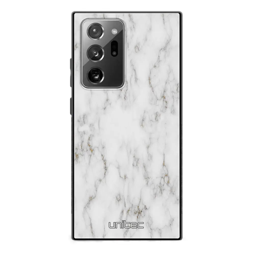 Samsung Galaxy Note 20 Ultra marmori suojakuoret - White Marble - Ei