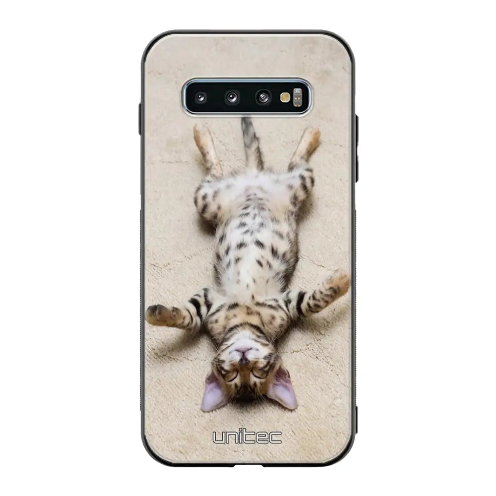 Samsung Galaxy S10 kissa suojakuoret - Relaxing Cat - Ei