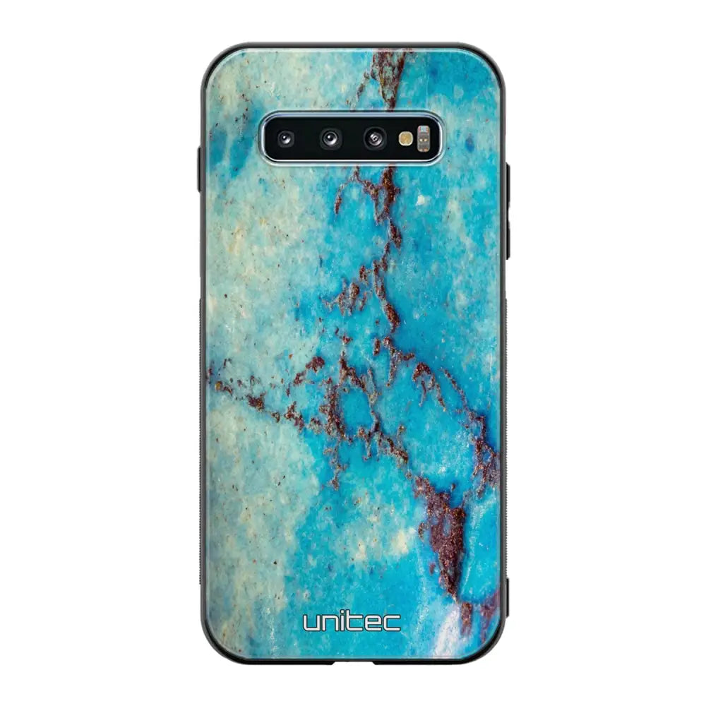 Samsung Galaxy S10 marmori suojakuoret - Turquoise Marble - Ei