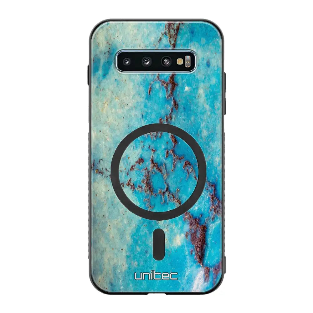 Samsung Galaxy S10 marmori suojakuoret - Turquoise Marble
