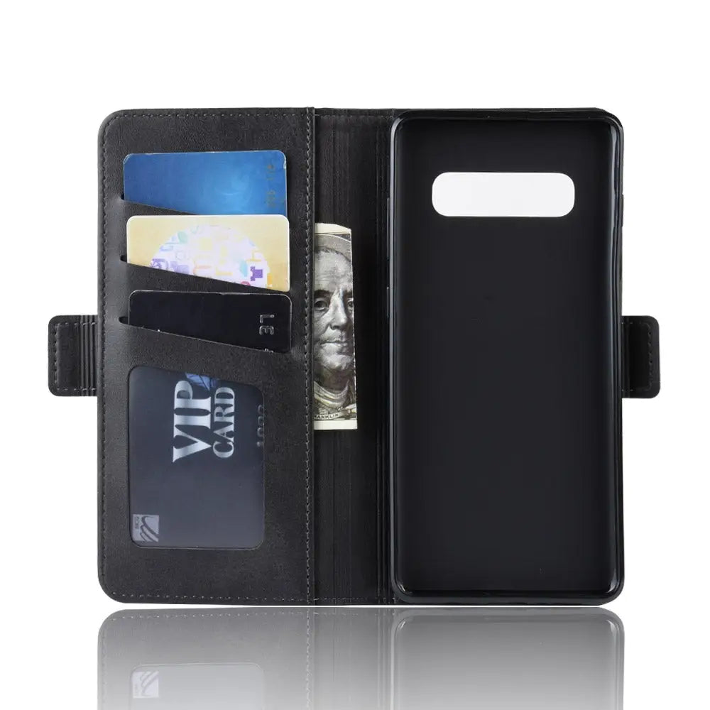 Samsung Galaxy S10 Plus Lompakko Suojakotelo Musta