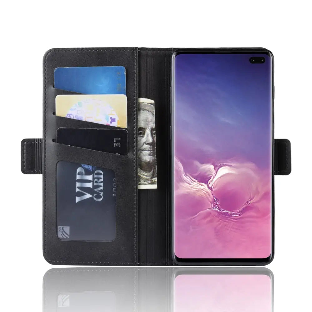 Samsung Galaxy S10 Plus Lompakko Suojakotelo Musta