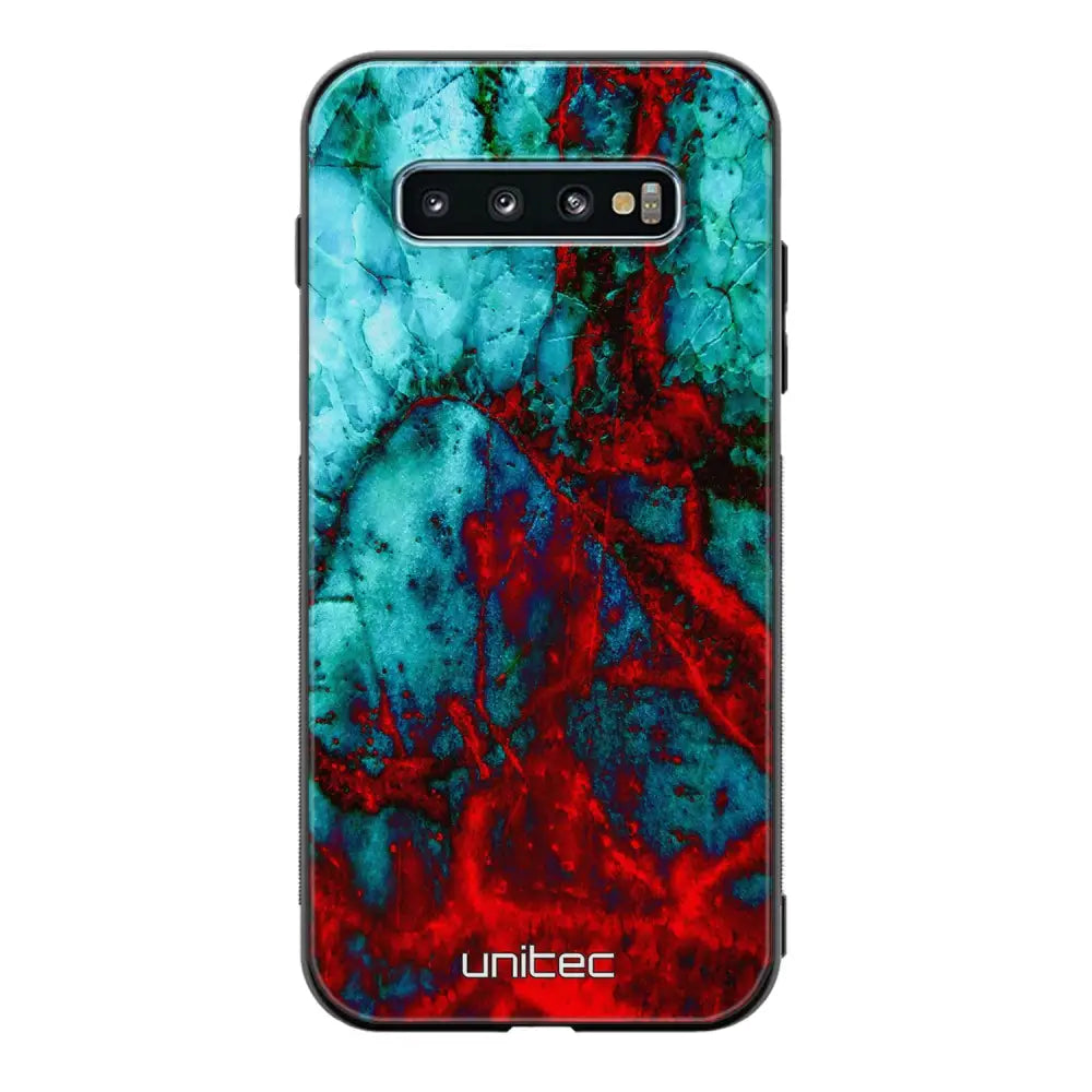 Samsung Galaxy S10 Plus marmori suojakuoret - Blue Red Marble - Ei