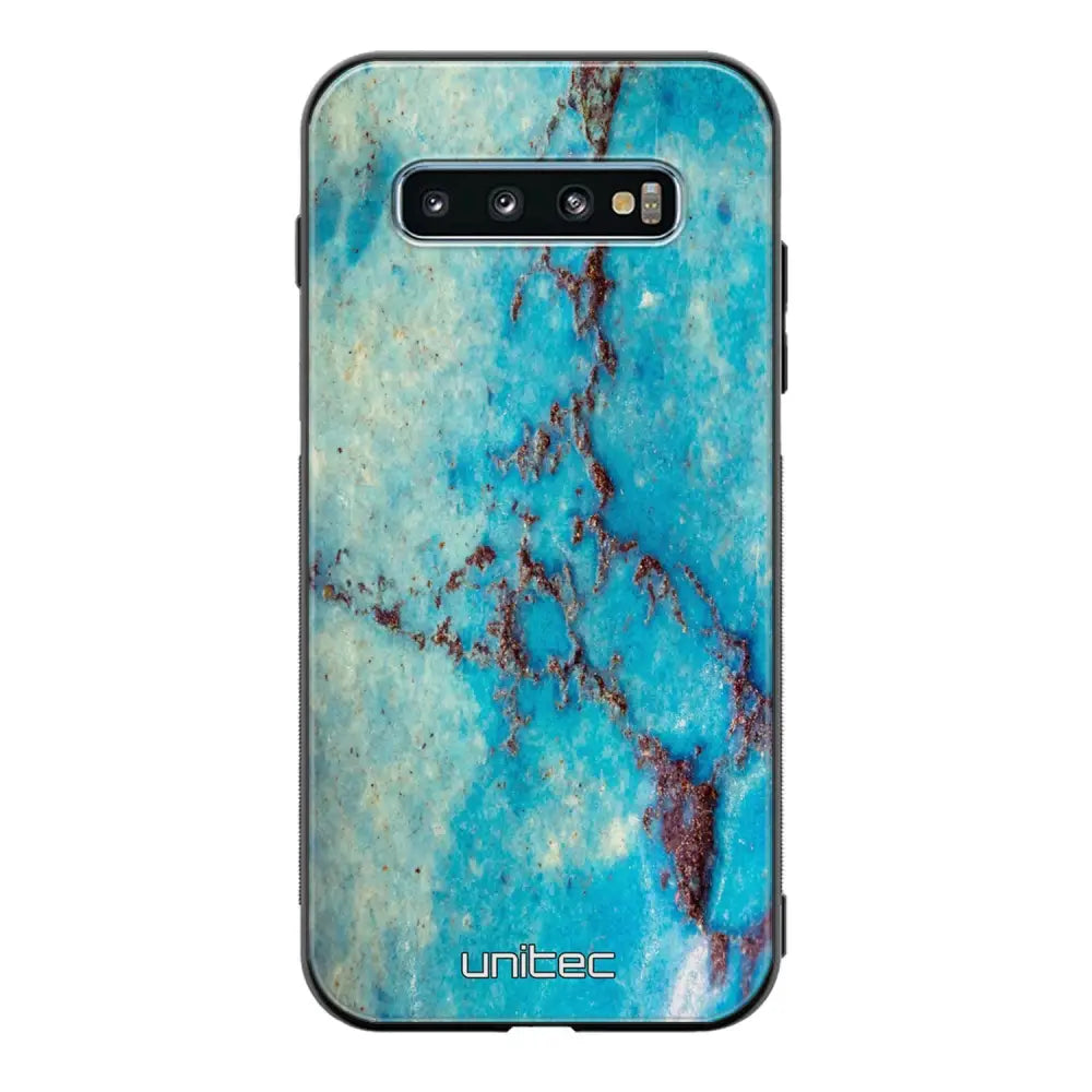 Samsung Galaxy S10 Plus marmori suojakuoret - Turquoise Marble - Ei