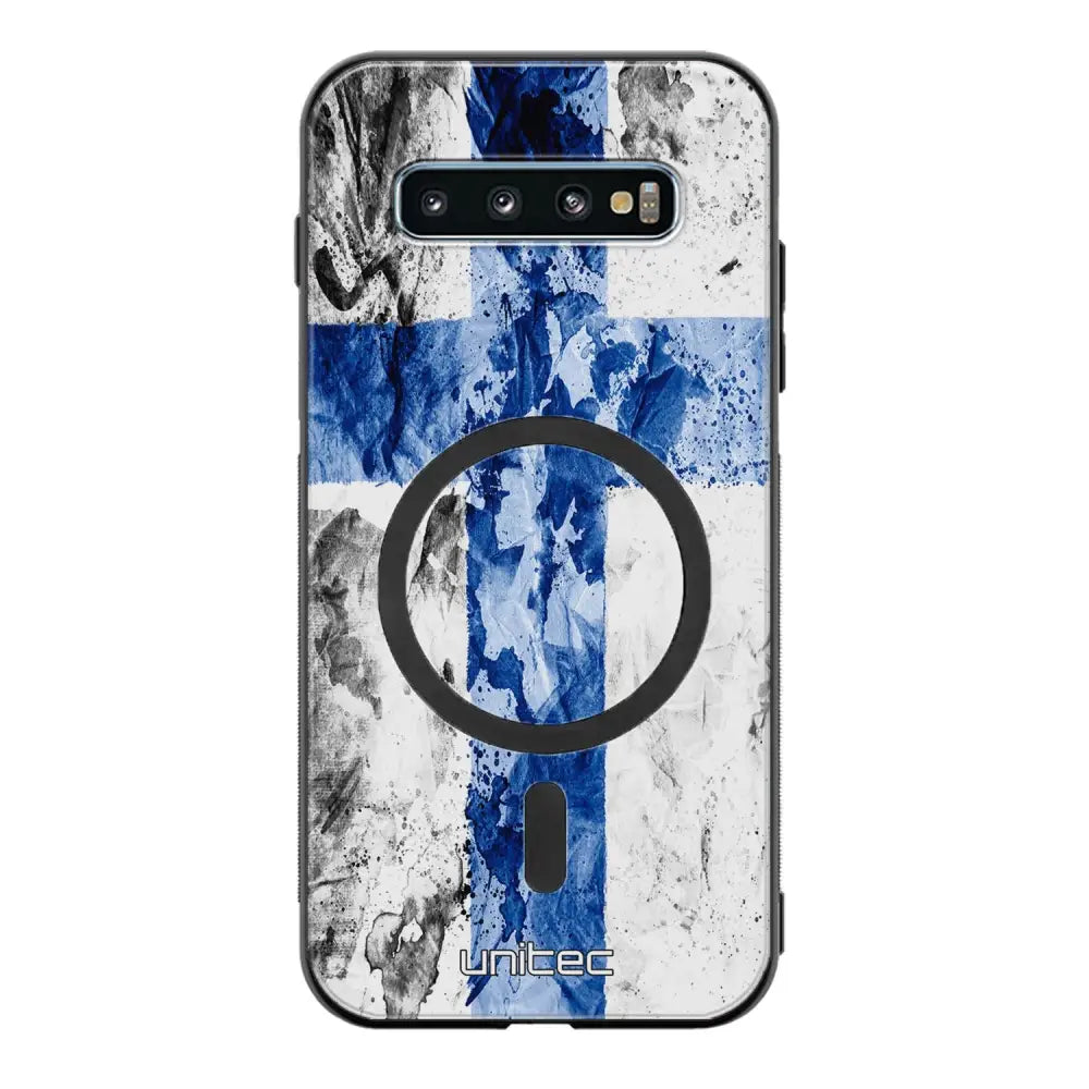 Samsung Galaxy S10 Plus suojakuoret - Painted Finnish Flag