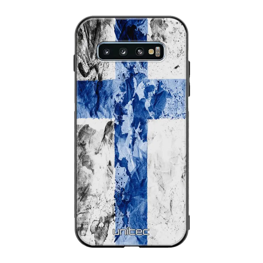 Samsung Galaxy S10 suojakuoret - Painted Finnish Flag - Ei