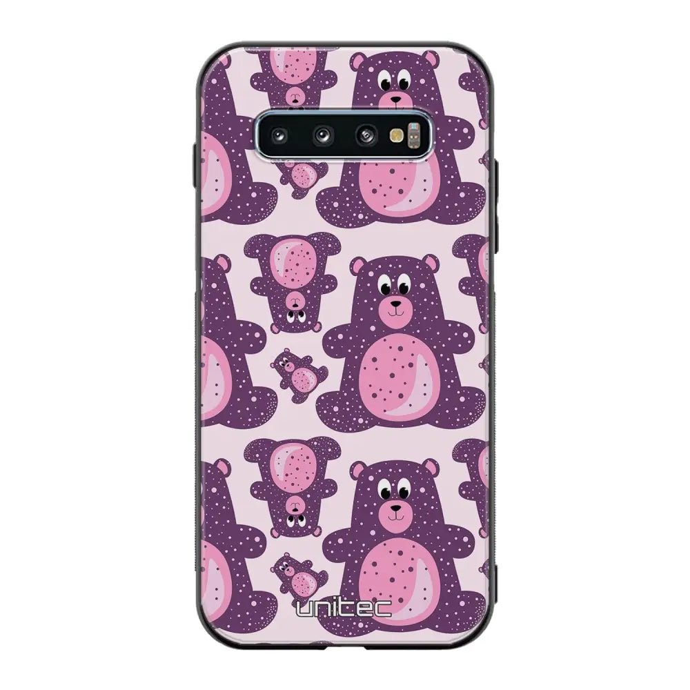 Samsung Galaxy S10 suojakuoret - Purple Teddy Bear - Ei