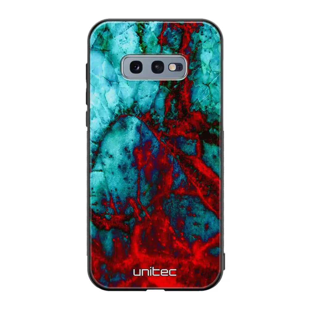 Samsung Galaxy S10e marmori suojakuoret - Blue Red Marble - Ei