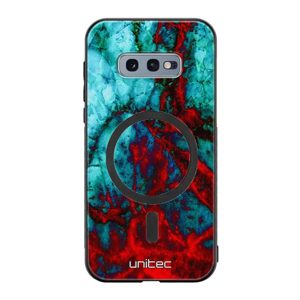 Samsung Galaxy S10e marmori suojakuoret - Blue Red Marble