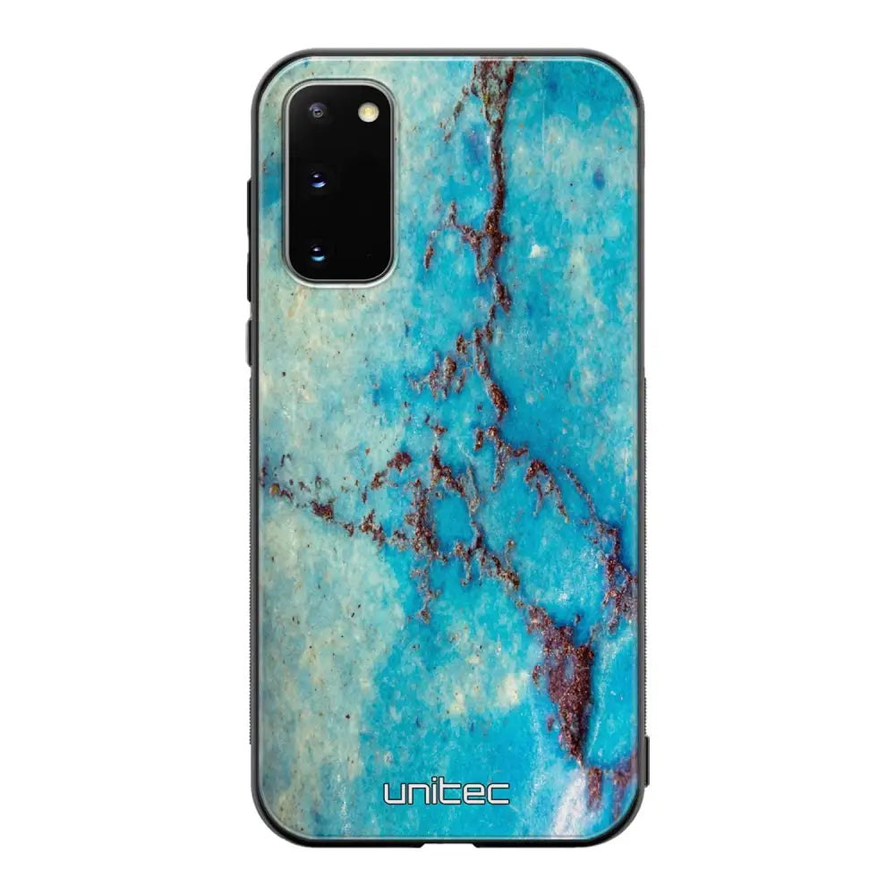 Samsung Galaxy S20 marmori suojakuoret - Turquoise Marble - Ei