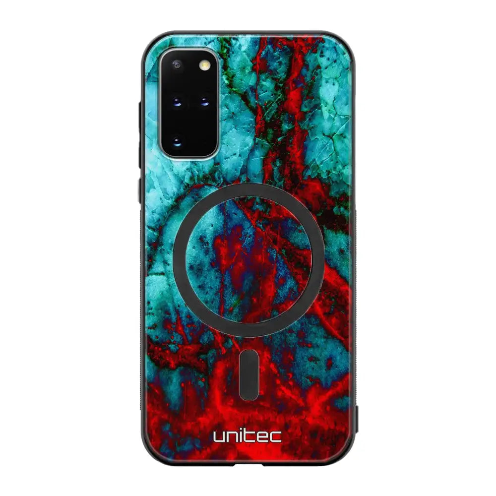 Samsung Galaxy S20 Plus marmori suojakuoret - Blue Red Marble
