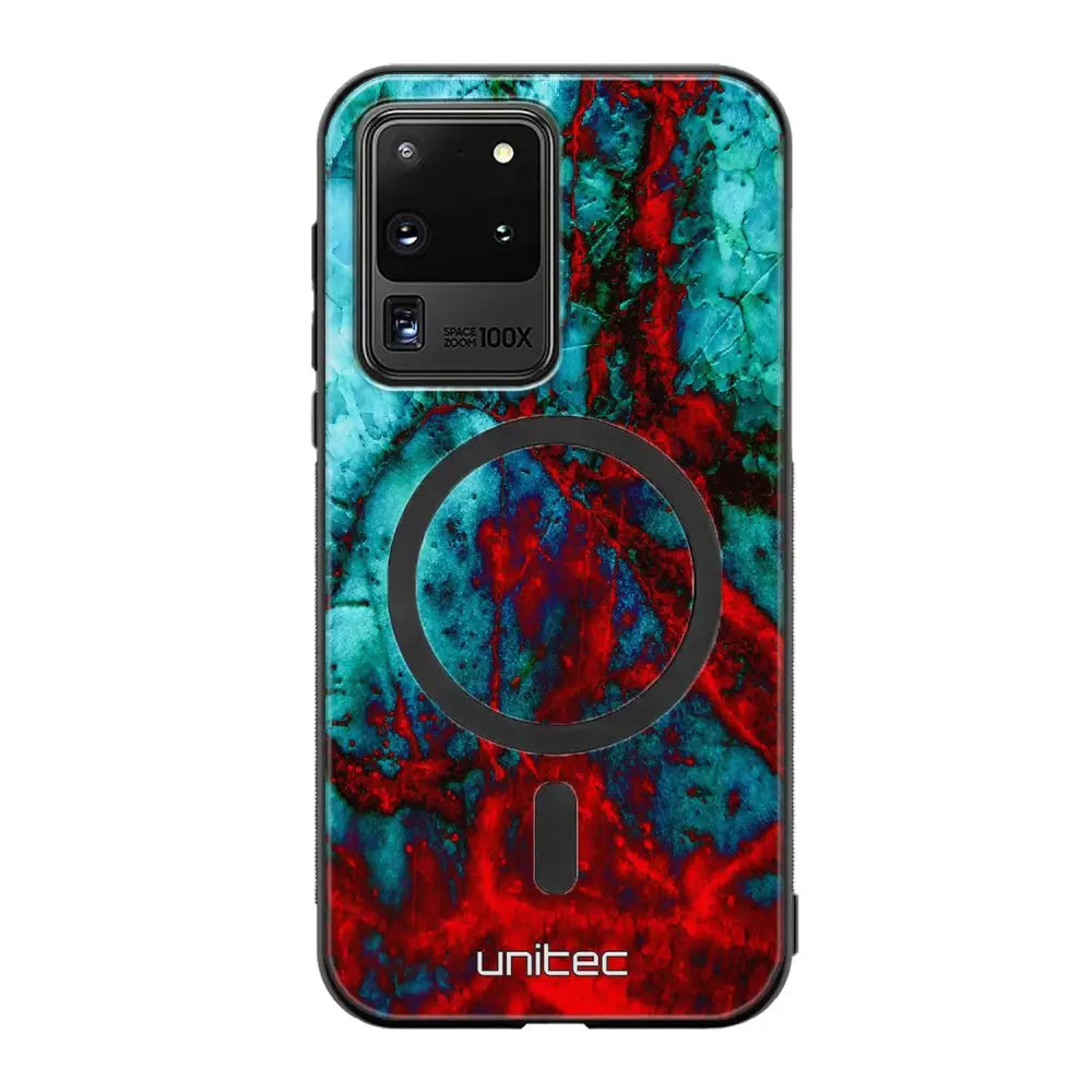 Samsung Galaxy S20 Ultra marmori suojakuoret - Blue Red Marble