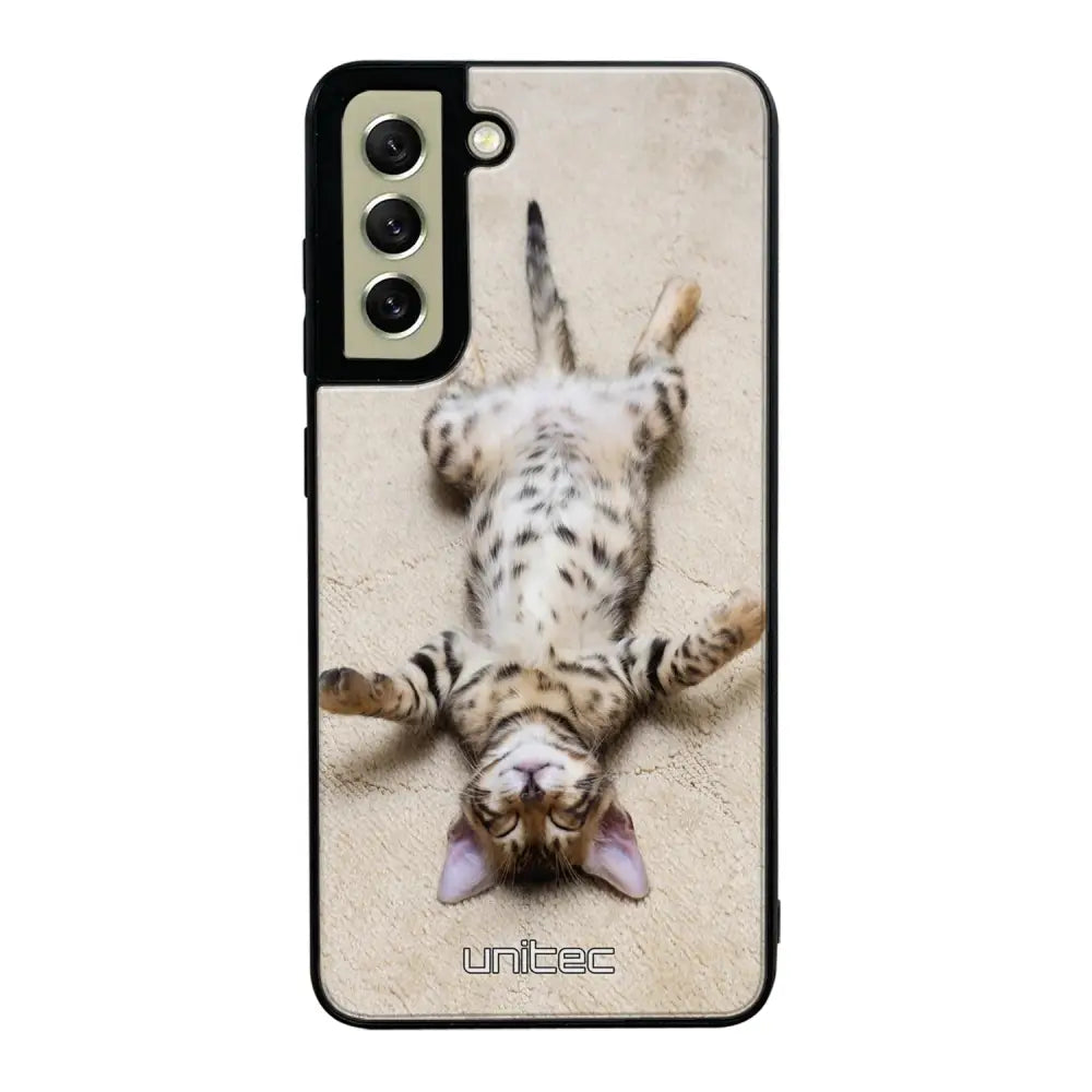 Samsung Galaxy S21 FE kissa suojakuoret - Relaxing Cat - Ei