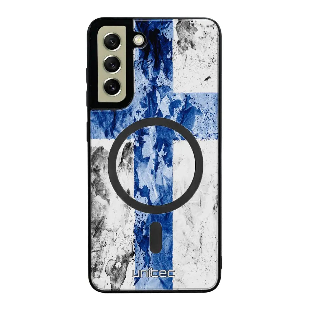 Samsung Galaxy S21 FE suojakuoret - Painted Finnish Flag