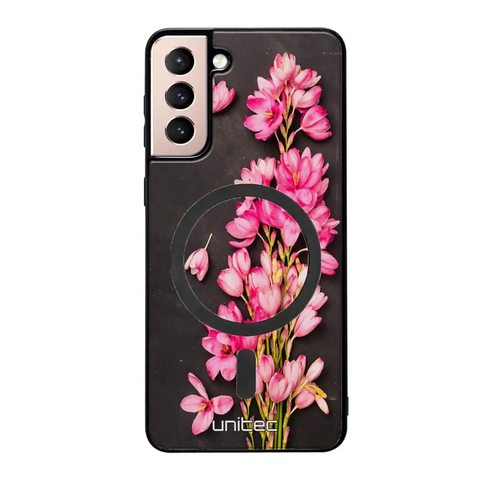 Samsung Galaxy S21 kukka suojakuoret - Pink Flowers