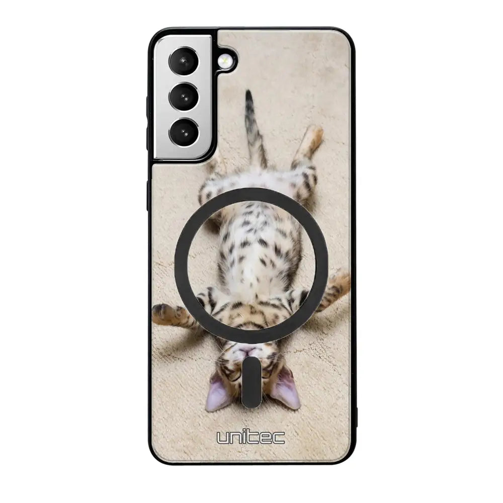 Samsung Galaxy S21 Plus kissa suojakuoret - Relaxing Cat