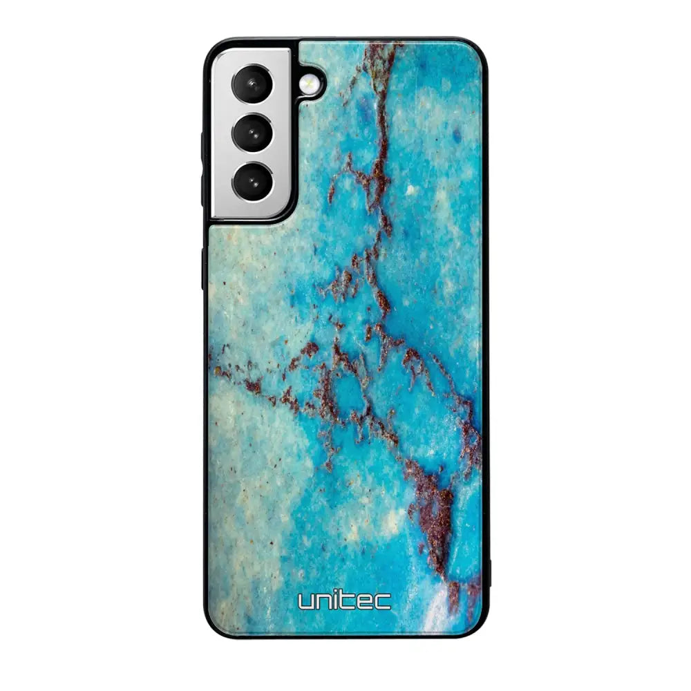 Samsung Galaxy S21 Plus marmori suojakuoret - Turquoise Marble - Ei