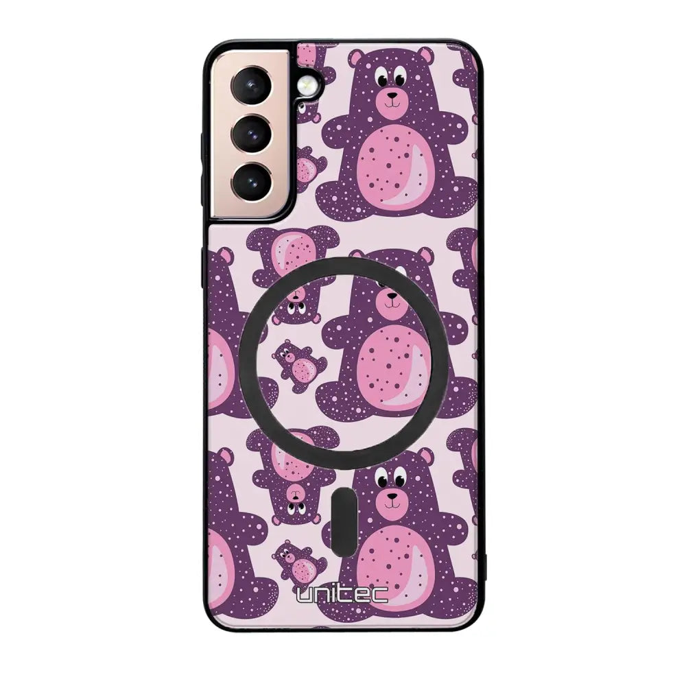 Samsung Galaxy S21 suojakuoret - Purple Teddy Bear