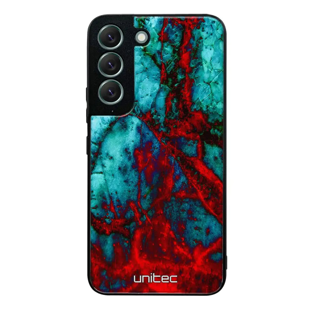 Samsung Galaxy S22 marmori suojakuoret - Blue Red Marble - Ei