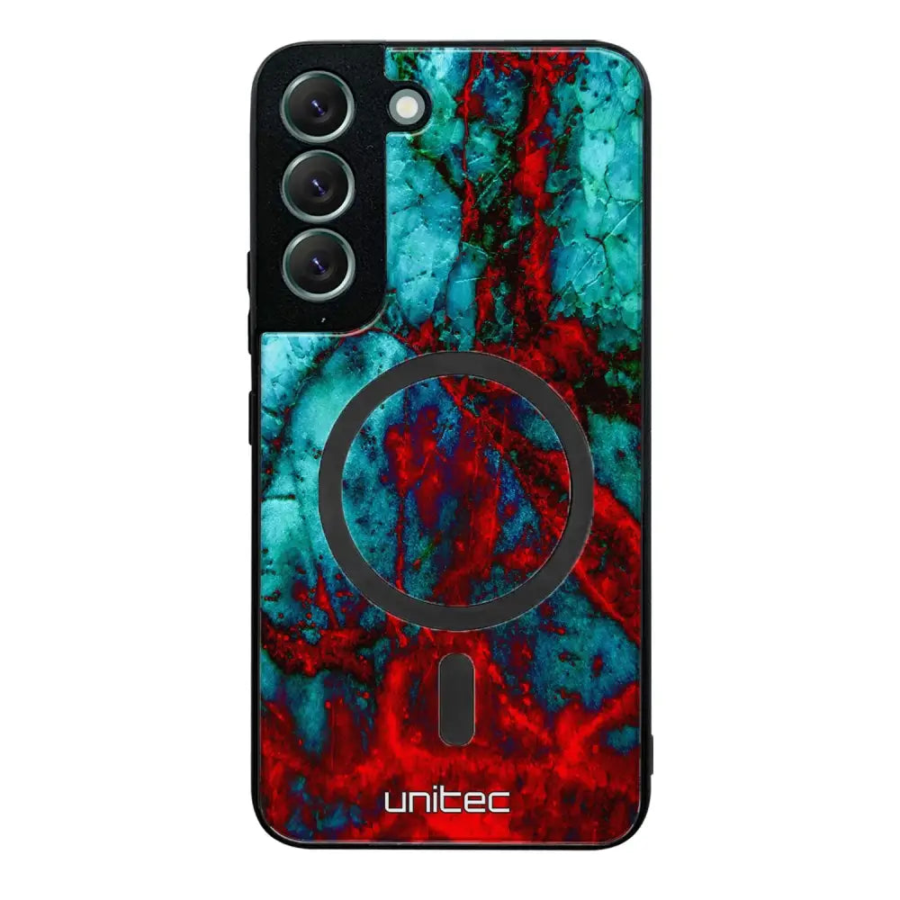 Samsung Galaxy S22 marmori suojakuoret - Blue Red Marble