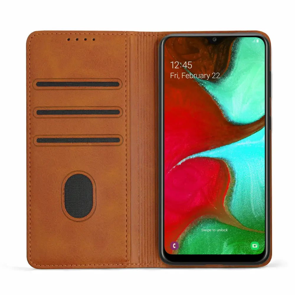 Samsung Galaxy S22 Ultra 5G Unitec Lompakko Suojakotelo Ruskea
