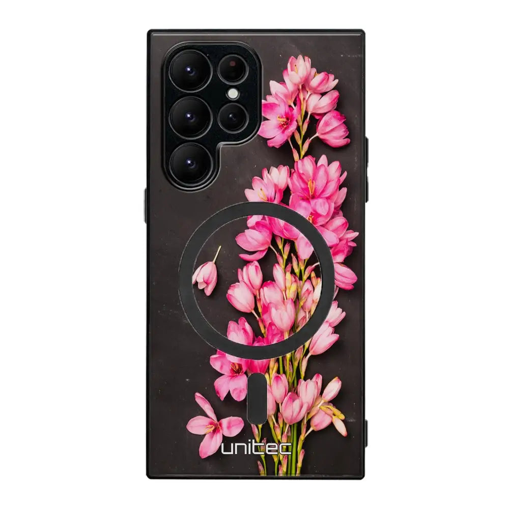 Samsung Galaxy S22 Ultra kukka suojakuoret - Pink Flowers