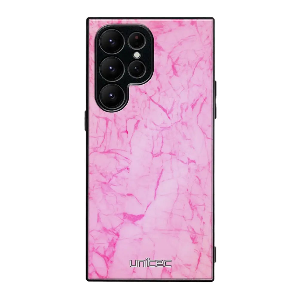 Samsung Galaxy S22 Ultra marmori suojakuoret - Light Pink Marble - Ei