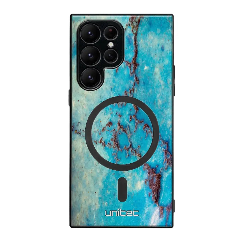 Samsung Galaxy S22 Ultra marmori suojakuoret - Turquoise Marble