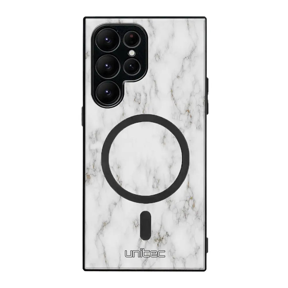 Samsung Galaxy S22 Ultra marmori suojakuoret - White Marble