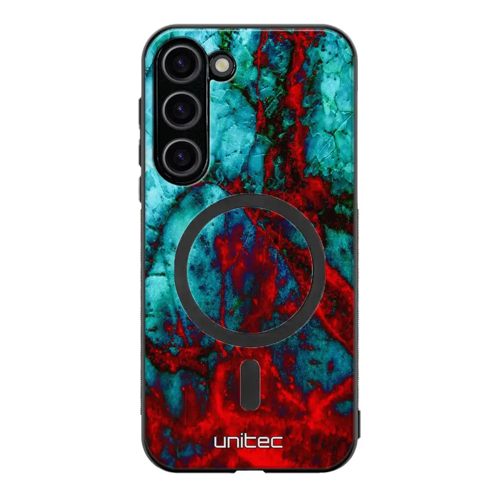 Samsung Galaxy S23 marmori suojakuoret - Blue Red Marble