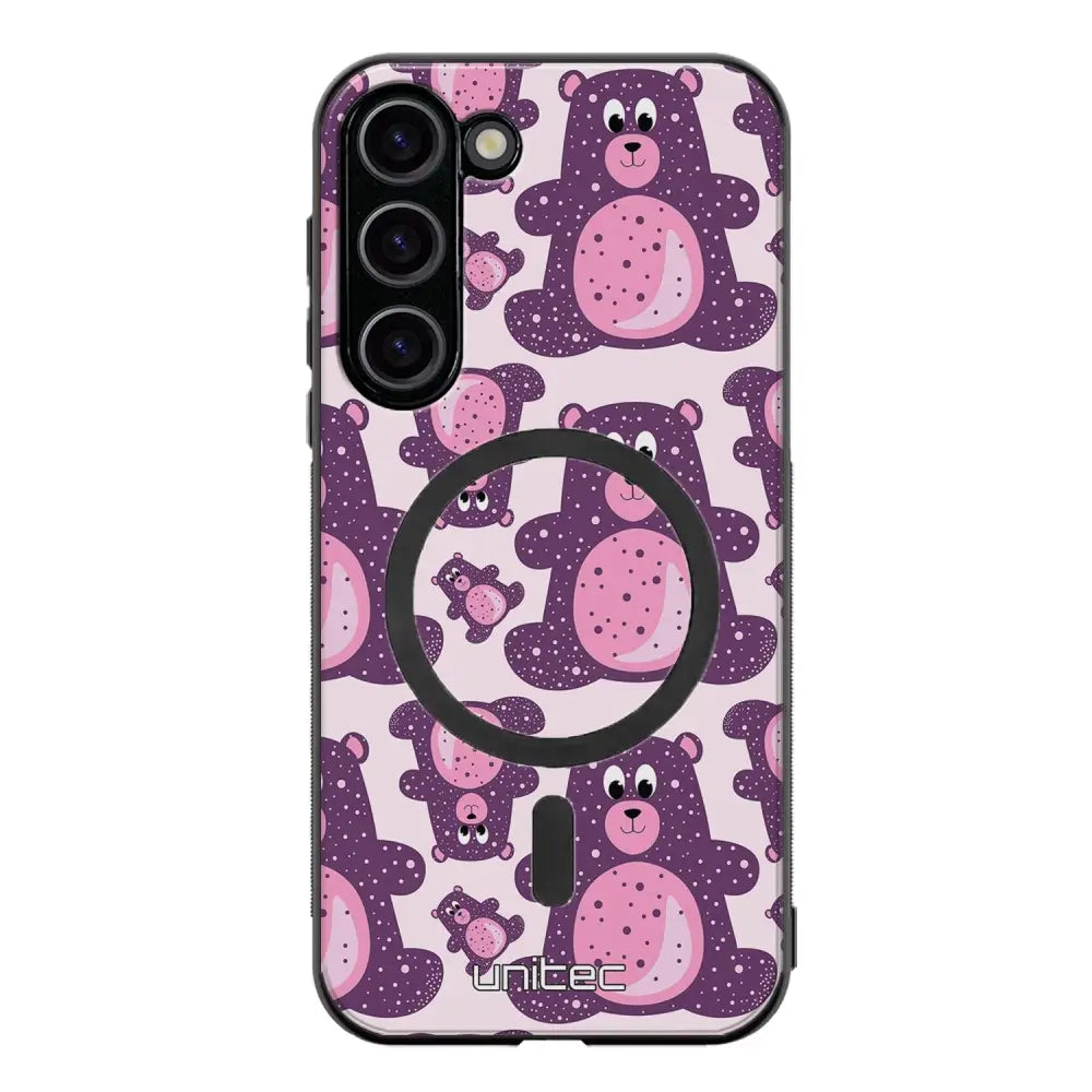 Samsung Galaxy S23 suojakuoret - Purple Teddy Bear